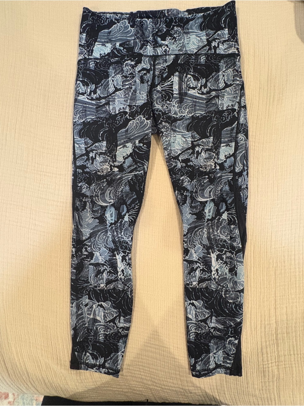 Lululemon Train Times 7/8 Leggings 25” Womens 10 Eternal Wave Starlight Black - Picture 2 of 7
